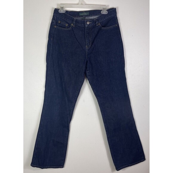 Ralph Lauren LRL Jeans Womens Size 8 Bootcut Flap Pockets Dark Wash Western - Picture 1 of 13